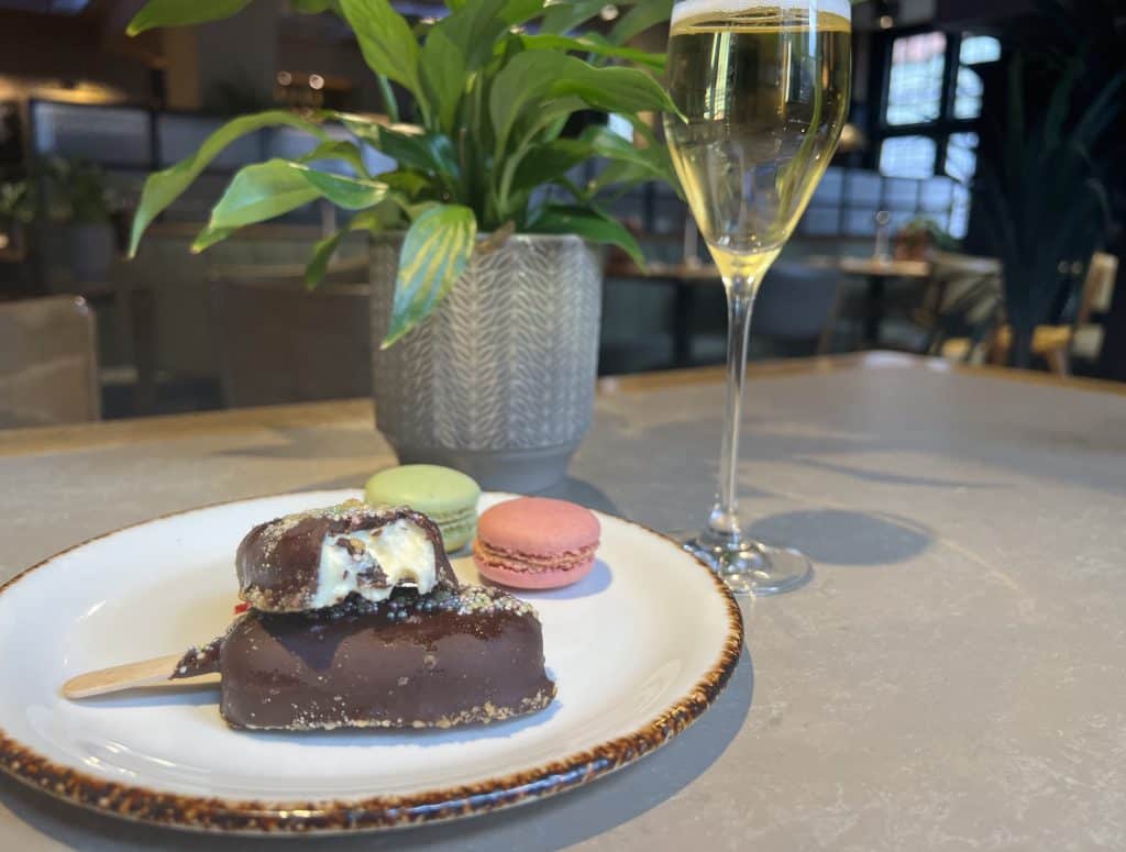 Afternoon Tea at Knight & Garter: inside of passionfruit cheesecake lollies