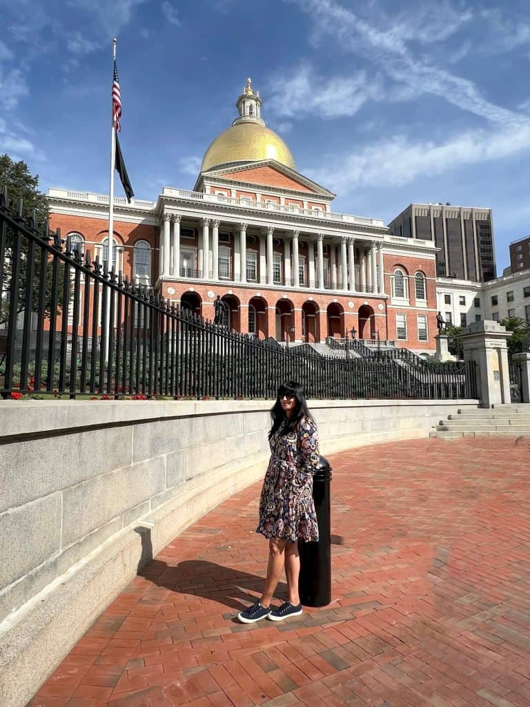 Bejal standing outside Massachusetts State House, Boston Photo Spots