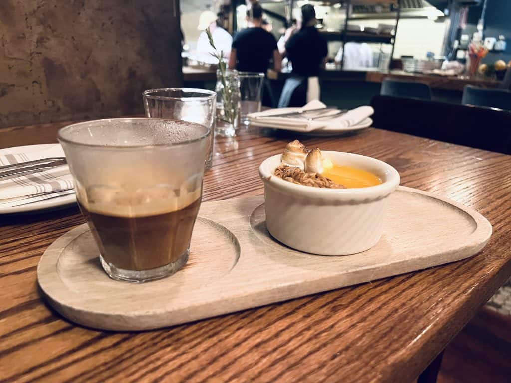 The best Vegetarian Food in Boston: Fox & Knife affogato dessert