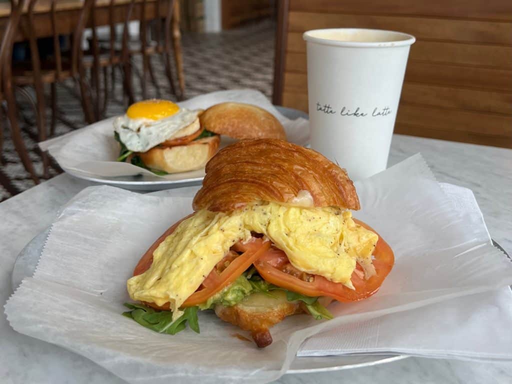 The vegetarian breakfast croissant at Tatte