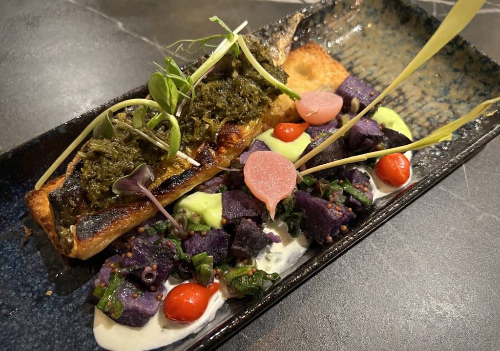 Blossoms Restaurant Starter: Grilled Mackerel Fillet