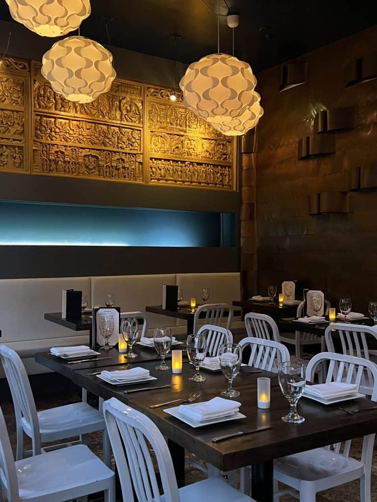 The best Vegetarian Food in Boston: Mela Indian Restaurant interiors