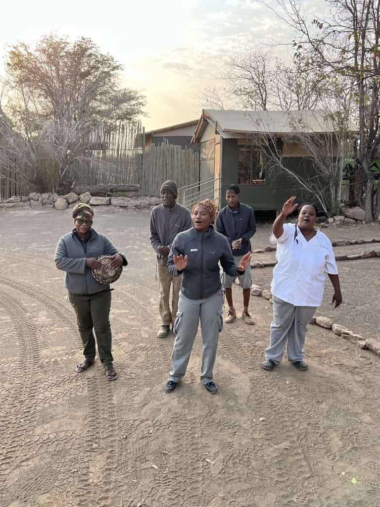 Desert Rhino Camp Singing Goodbye