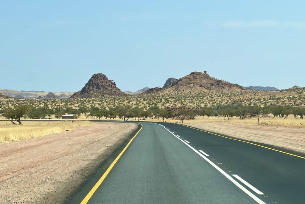 Tarmac road in Namibia