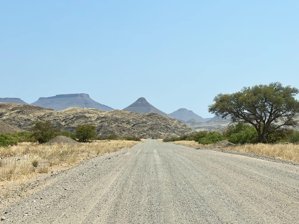 Gravel roads in Namibia
