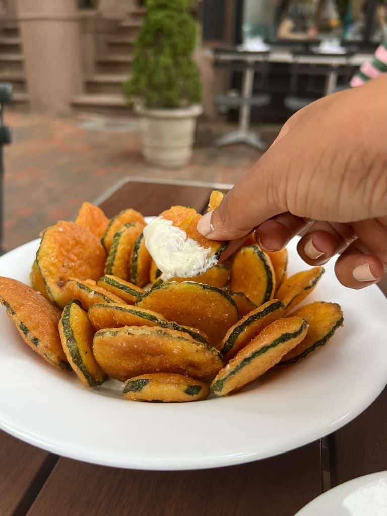 Vegetarian food in Boston, Kava Neo taverna, zucchini chips