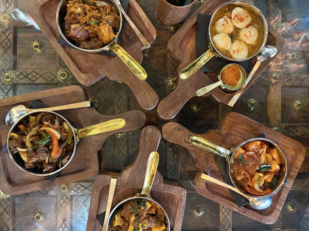 Variety of 5 Keralan tapas dishes