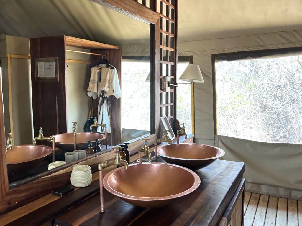 Eco-friendly Lodges in Namibia: Desert Rhino Camp room sinks