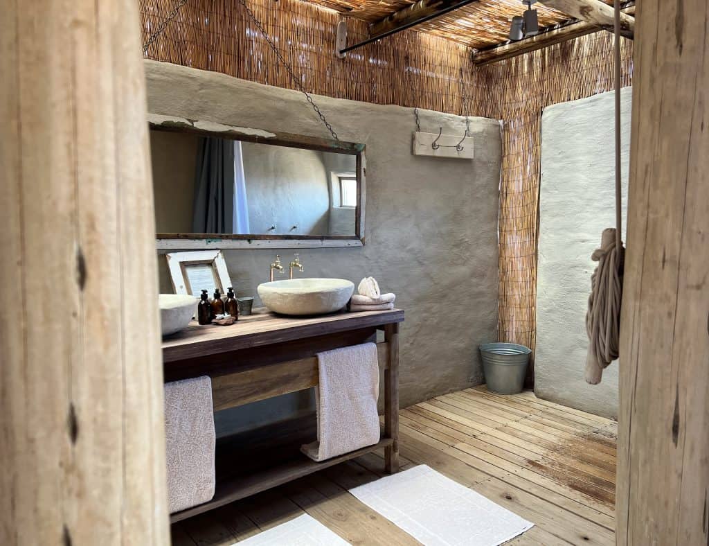 Eco-friendly Lodges in Namibia: Damaraland Camp bathroom vanity unit