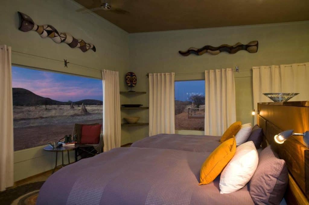 Okonjima Plains Camp bedroom with views