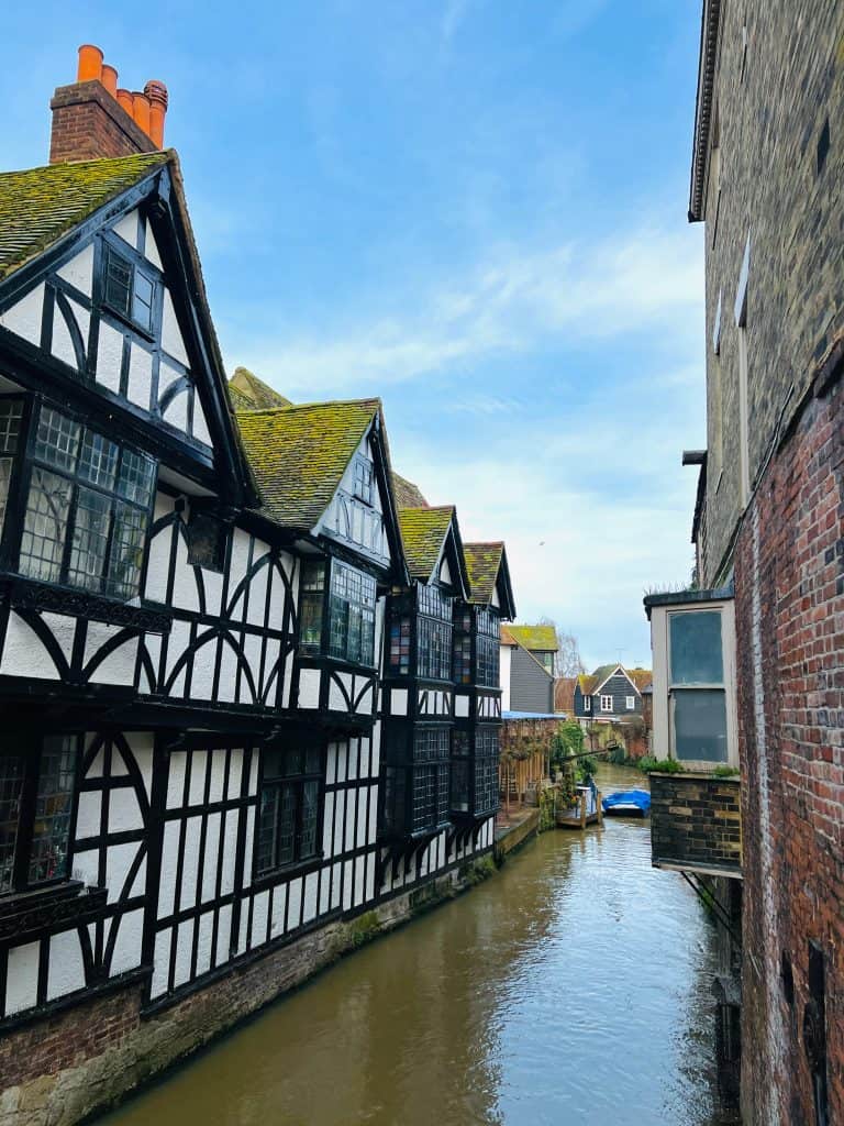 The best of Canterbury, River Stour Cruise location near The Old Weaver's House during the winter