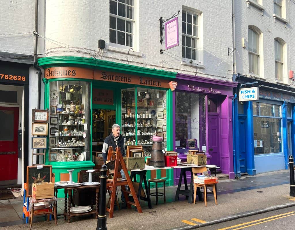 The best of Canterbury, Saracans antique store with bric a brac outside