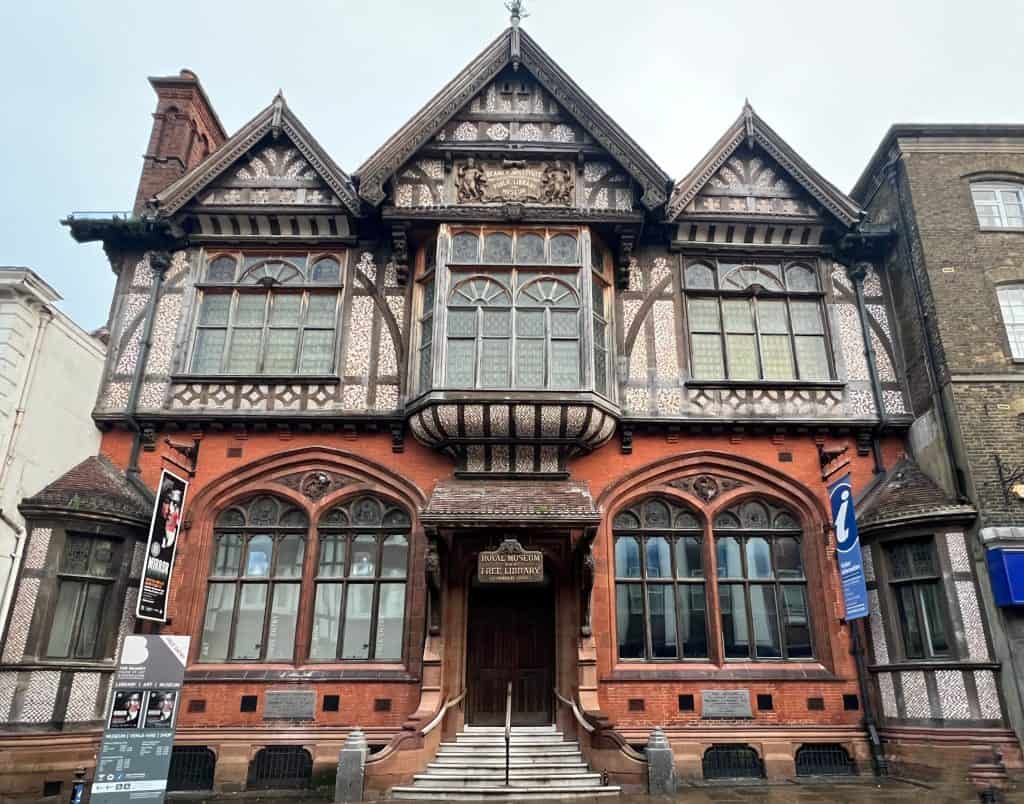 The best of Canterbury, Beaney House of Art & Knowledge exterior from street level in the wintertime.