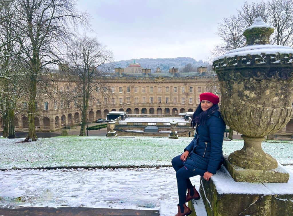 Buxton Crescent View with bejal sitting on side