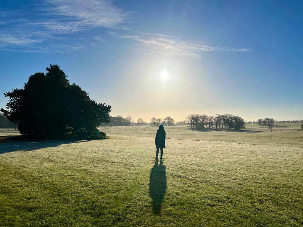 Bejal sunrise in Stapleford Park frosty field