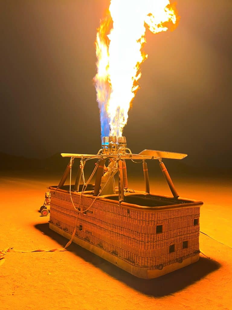 Hot air balloon fire