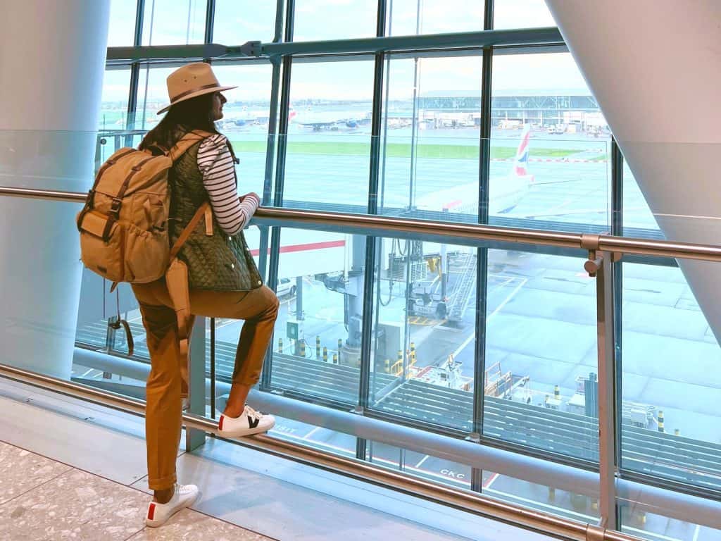 Bejal at Airport with Back pack