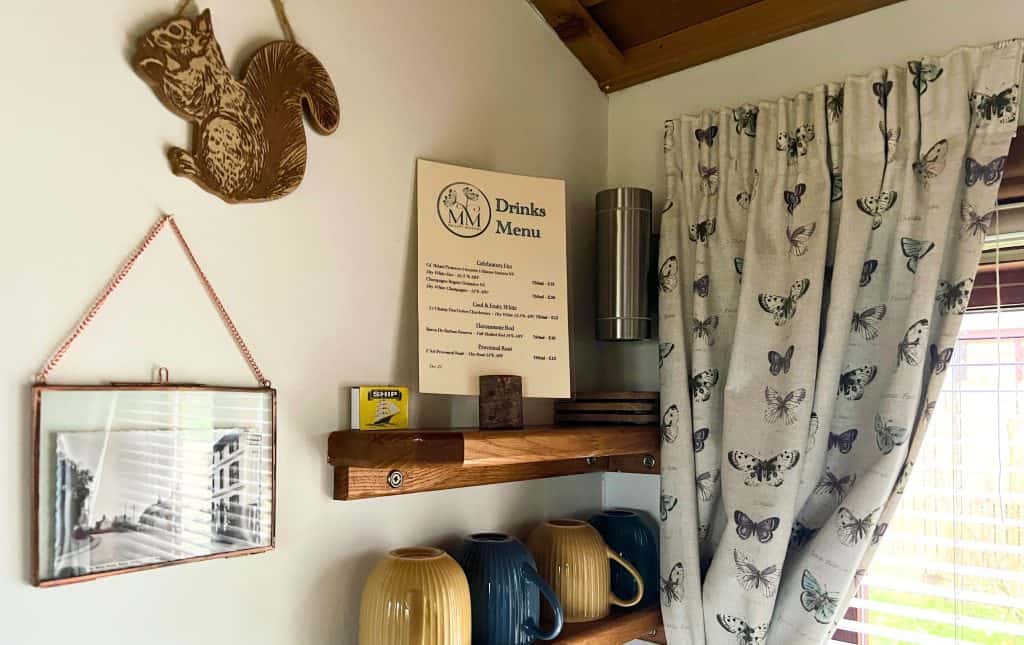 Mallory Meadows Boutique Cabin Stay: Wine & Beer Menu Card