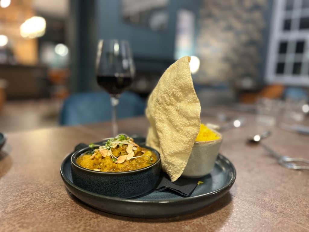 Cauliflower Korma at Mallories restaurant