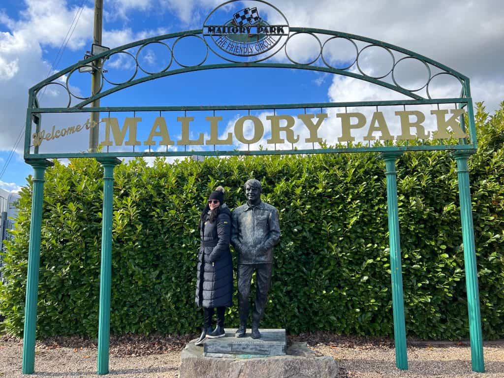 Mallory Park Entrance statue with Bejal