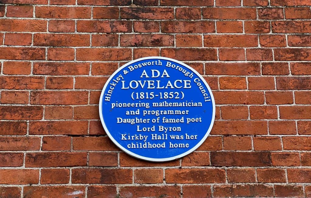 Ada Lovelace blue plaque at Mallory Park
