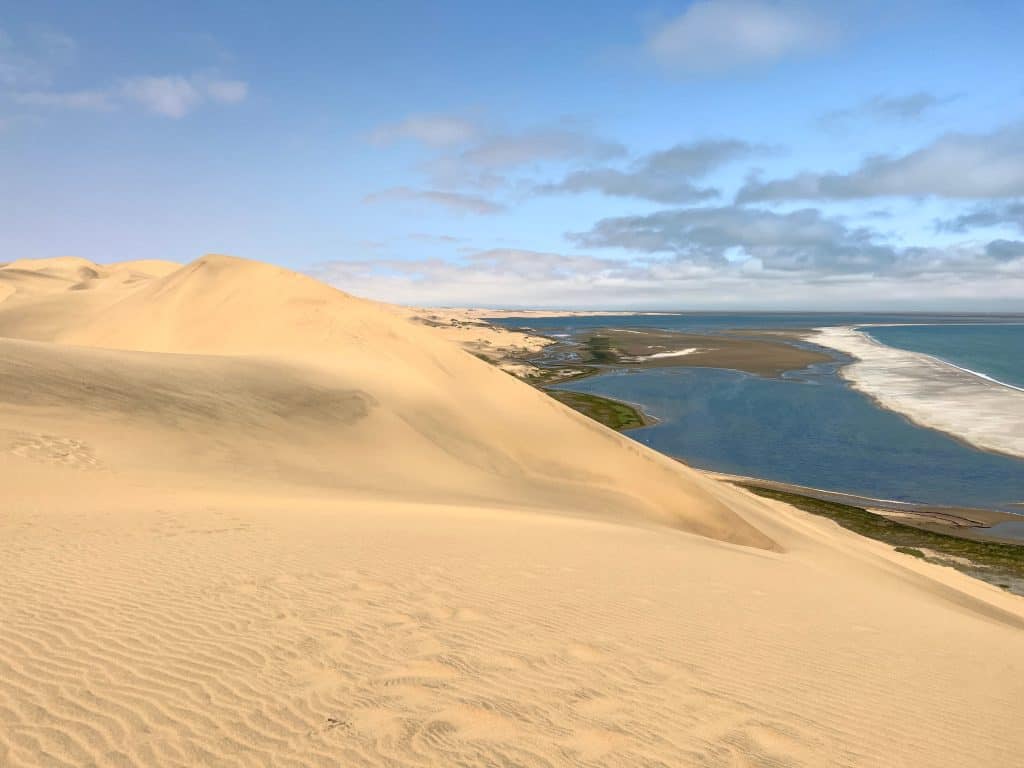 Things to do in Swakopmund:Sandwich Harbour with a view of Atlantic Ocean