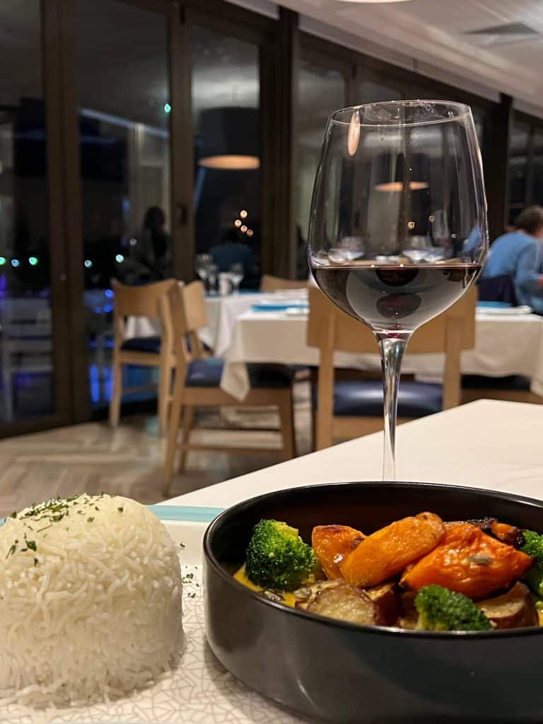 Vegetarian curry at Ocean Cellar Restaurant, Swakopmund