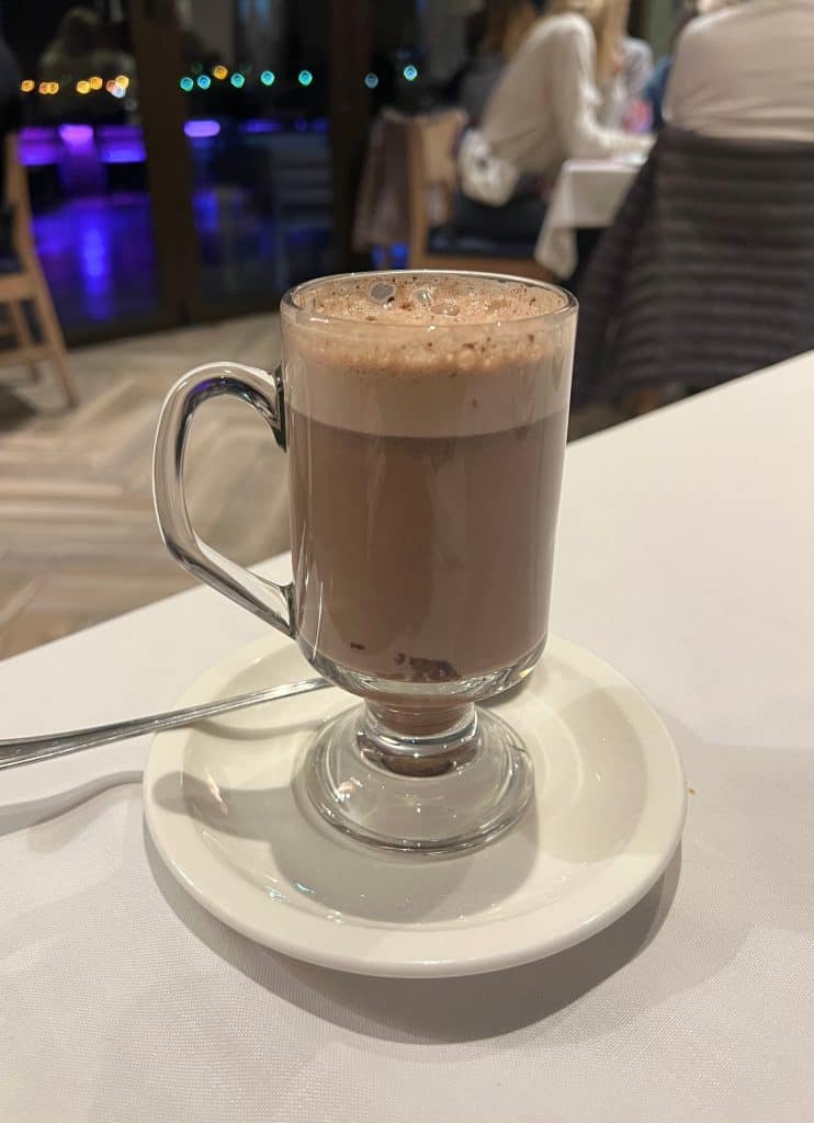 Hot chocolate in Ocean Cellar Restaurant, Swakopmund