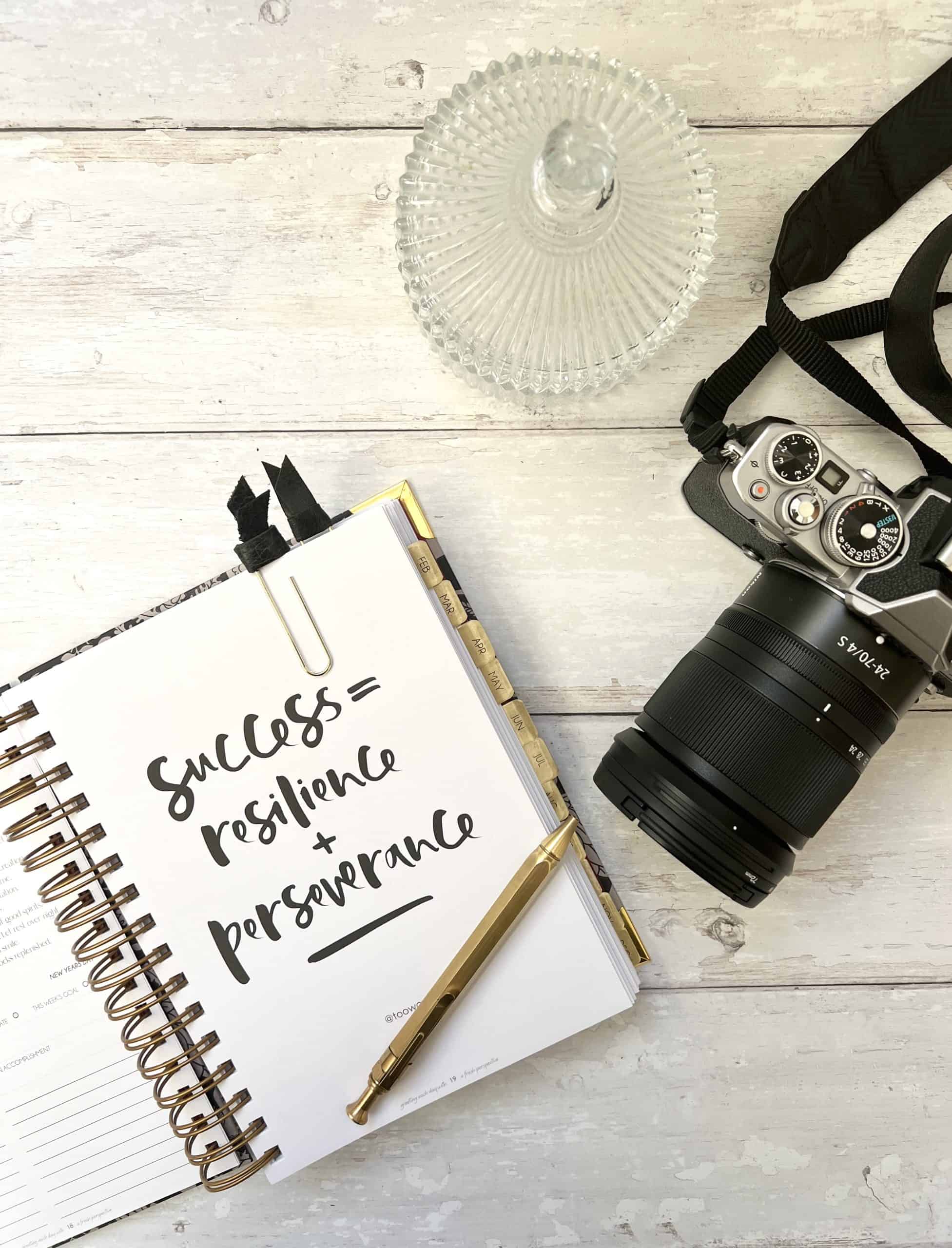 Hello Day Diary with quote and camera