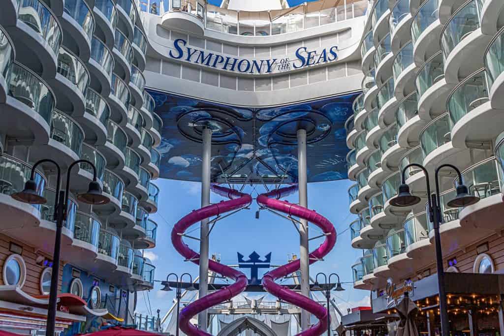Symphony of the Seas interior, central boardwalk