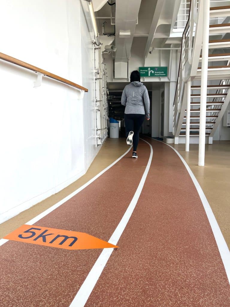 First-time cruise guide: Bejal running on ship running track