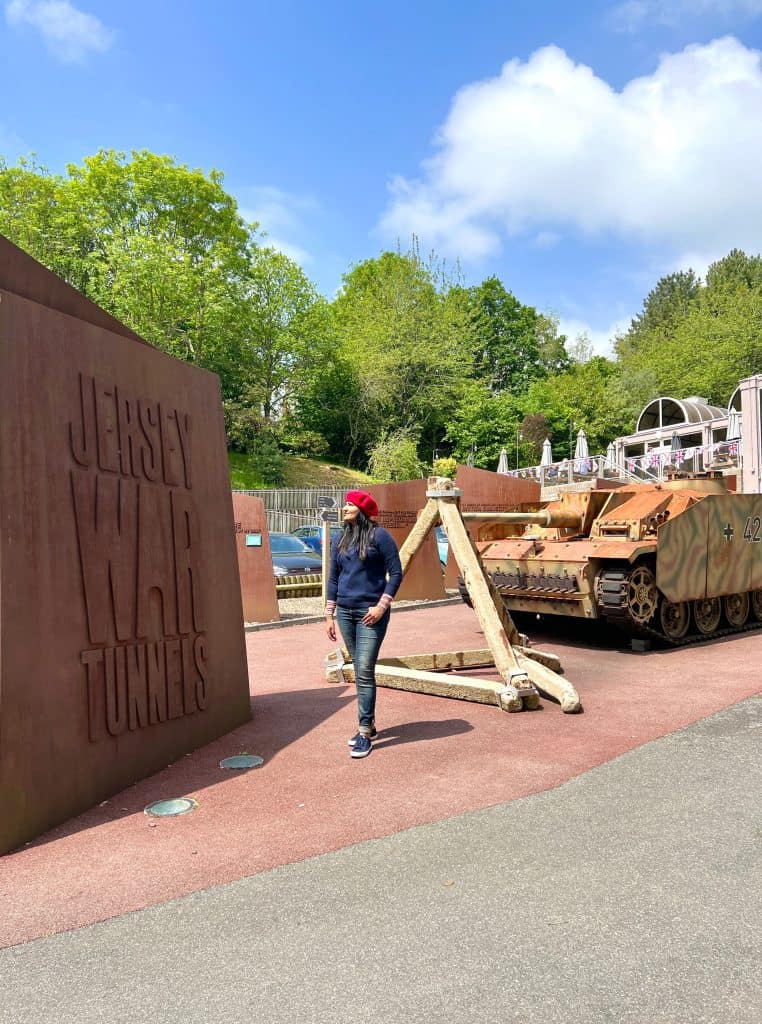 Sign outside Jersey War Tunnels