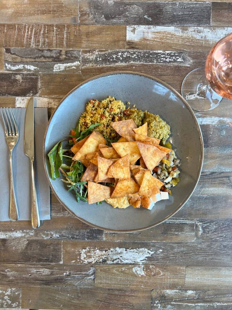 Sustainable Jersey: Vegan Mezze salad at La Mare Vineyard