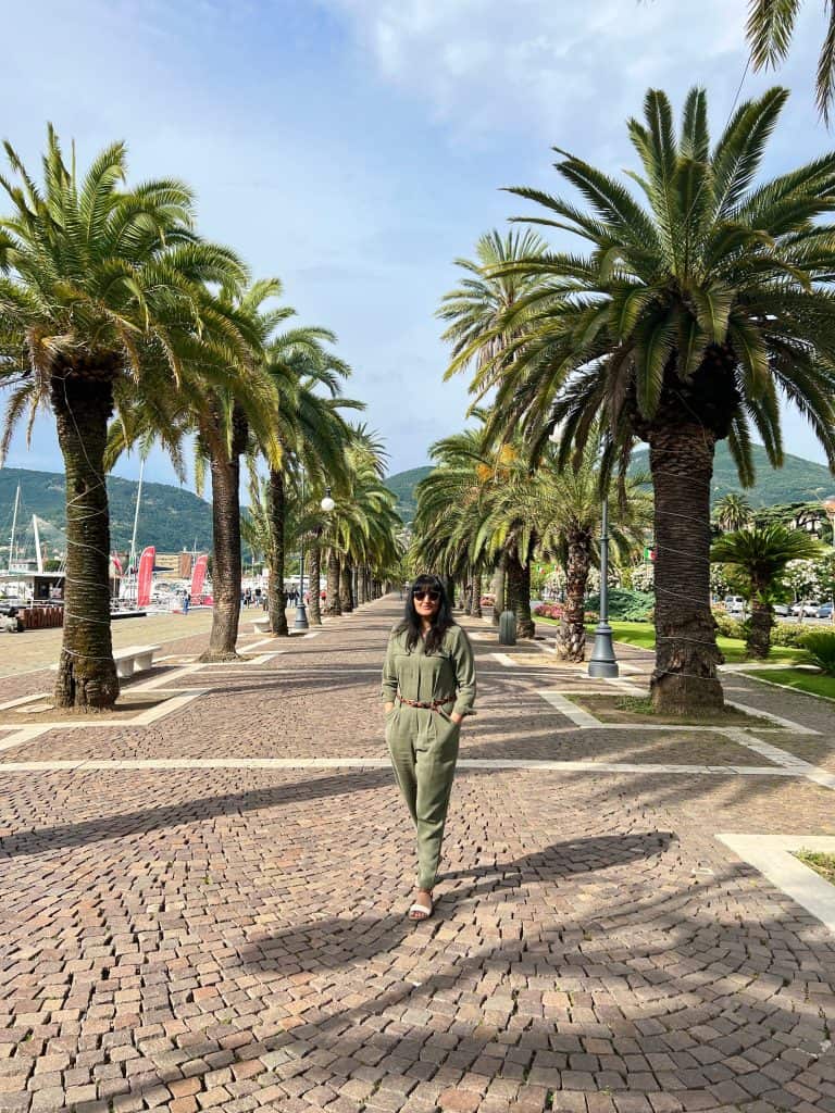 Bejal walking along the La Spezia views from Costantino Morin Promenade