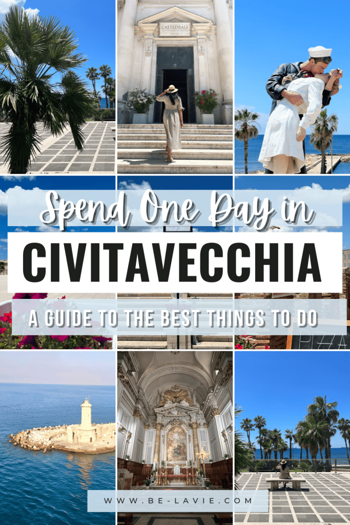 One day in Civitavecchia Pinterest Pin with 9 images overlaid with text
