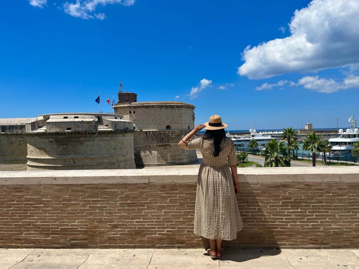 Bejal looking at Fort Michelangelo from defence wall