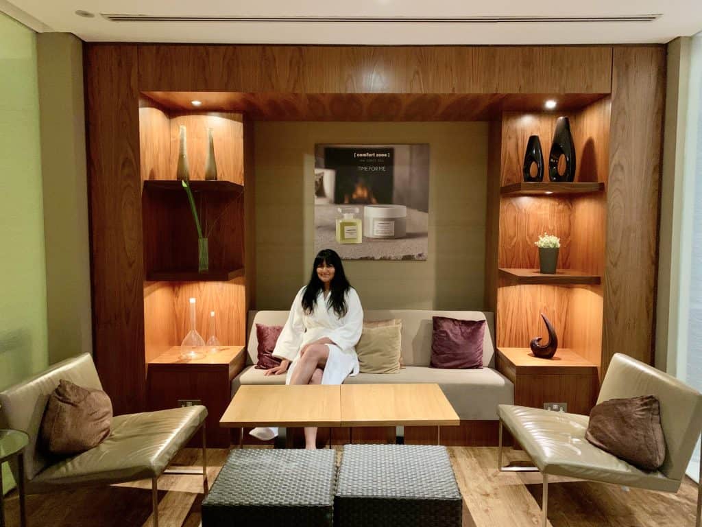 Bejal sitting in spa