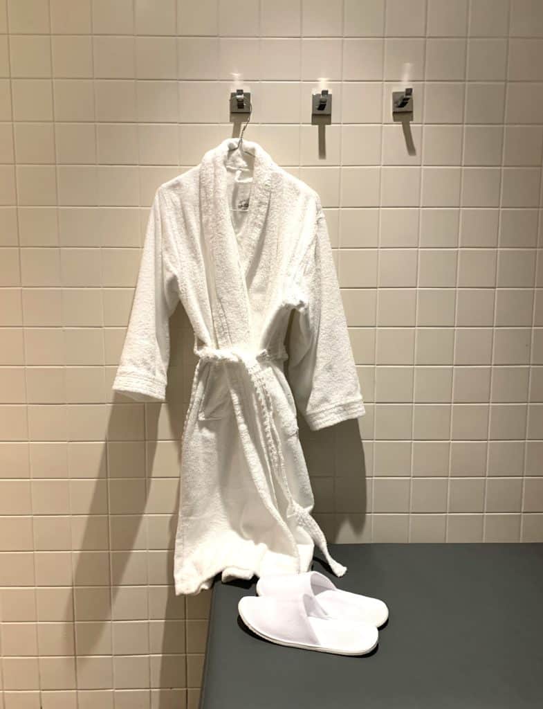 White fluffy dressing gown