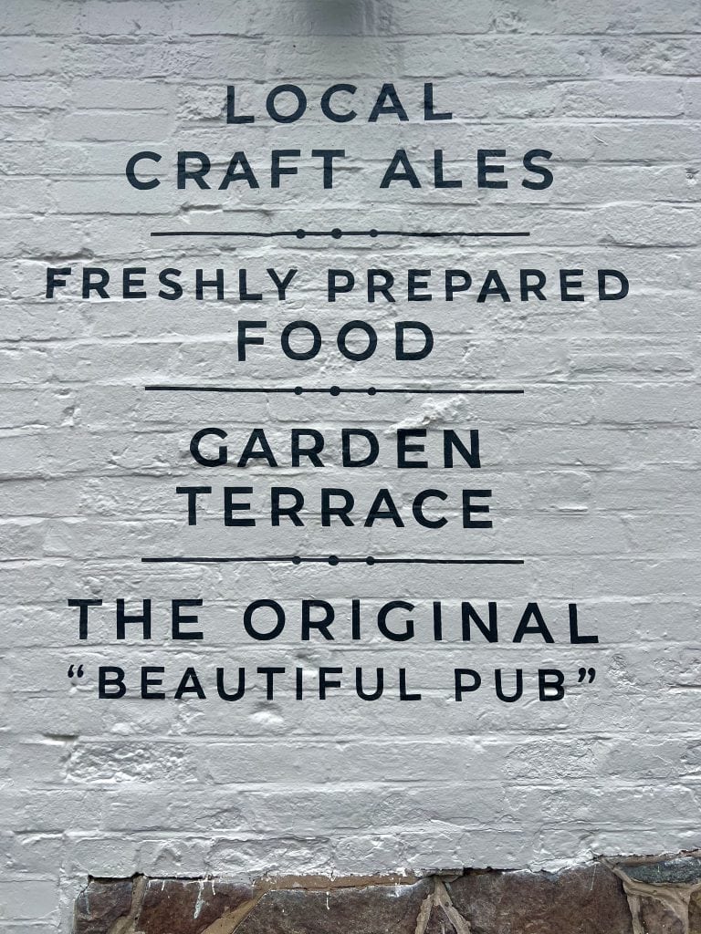 Writing on pub exterior