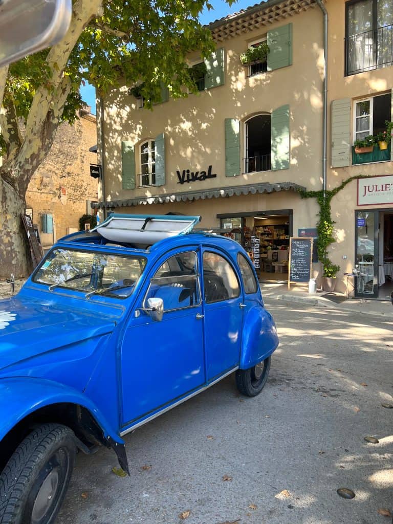 Vintage citroen parked in Ansouis village centre