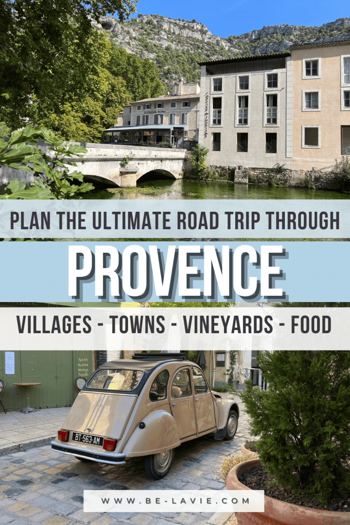 Driving itinerary through Provence Pinterest Pin