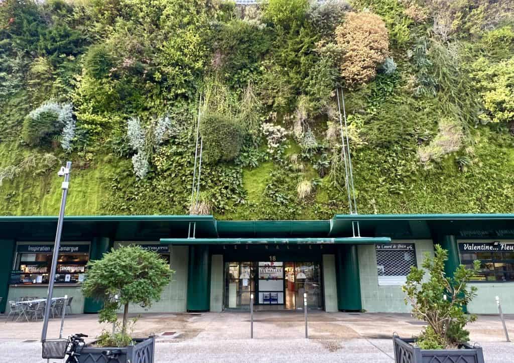 Les Halles d'Avignon exterior with living plant wall