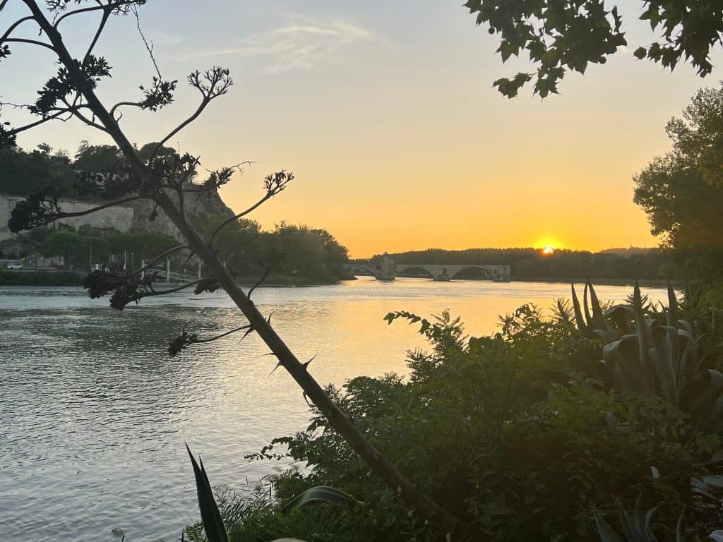 Le Bercail sunset view from terrace