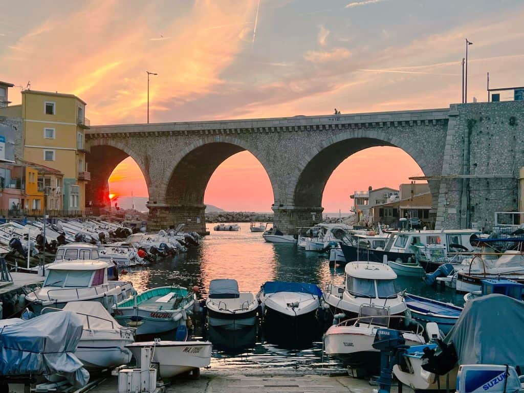 Cities and towns to visit in Provence: Valles des Auffes village at sunset, Marseille