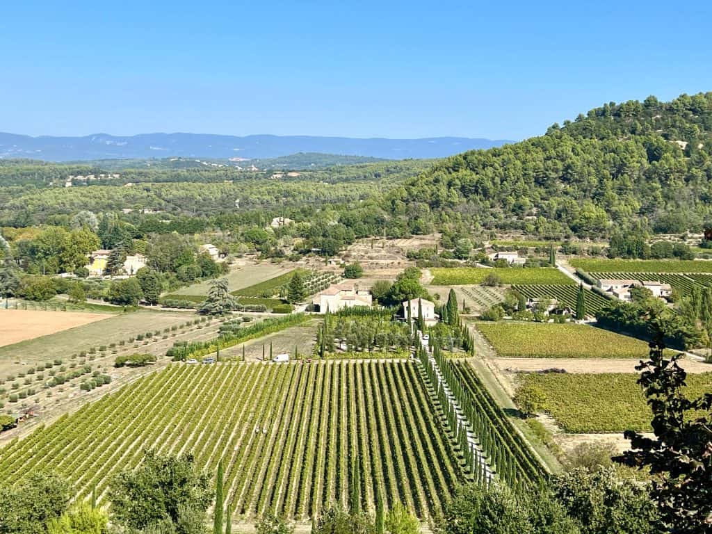 Beautiful Villages To Visit in Provence: Menerbes views over vineyards in area