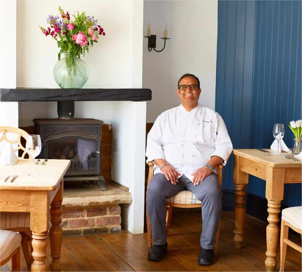 Beautiful Indian Food & Rooms: The Marquess of Exeter: Chef Krishnapal Negi sat in restaurant
