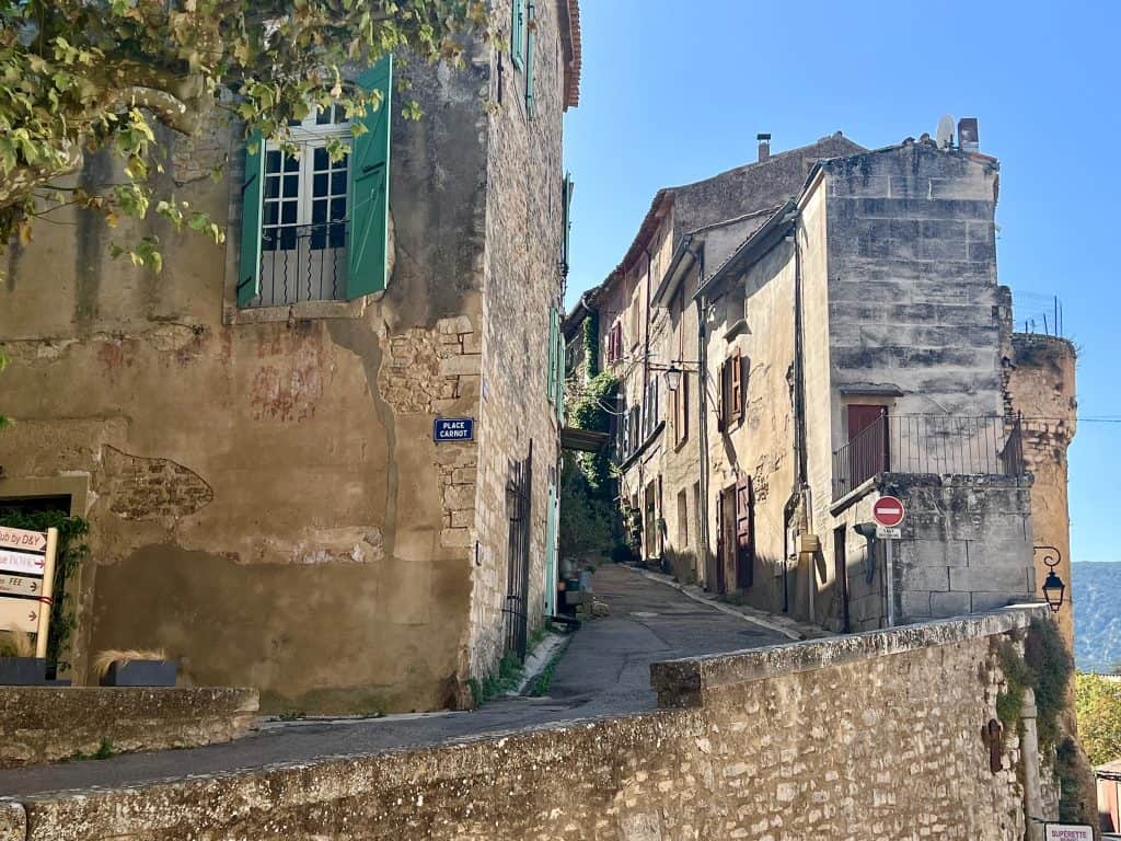 Medieval streets leading up to the top of the village in Bonnieux