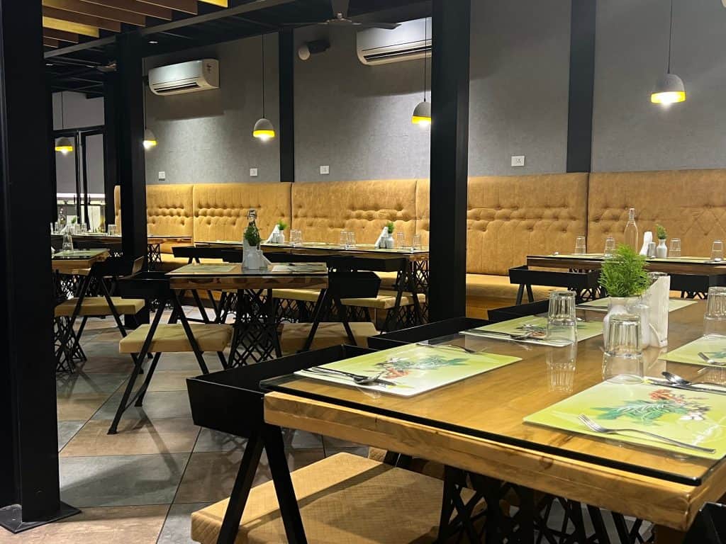 Upper deck restaurant at The Green Leaf Resort, Munnar