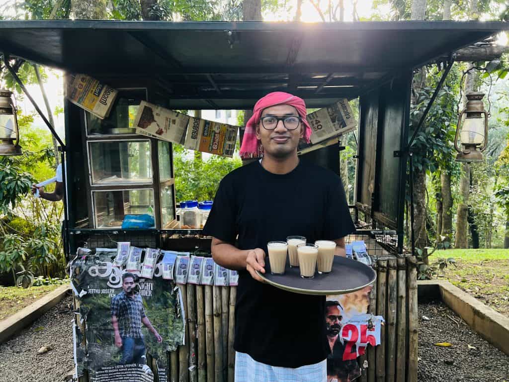 Tea server at Greenwoods Resort, Thekkady