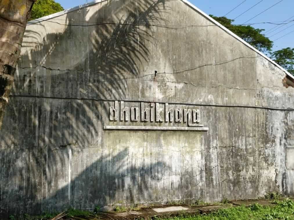 48 hours in Fort Kochi. The Dhobi Khana grey sign for the public laundry.